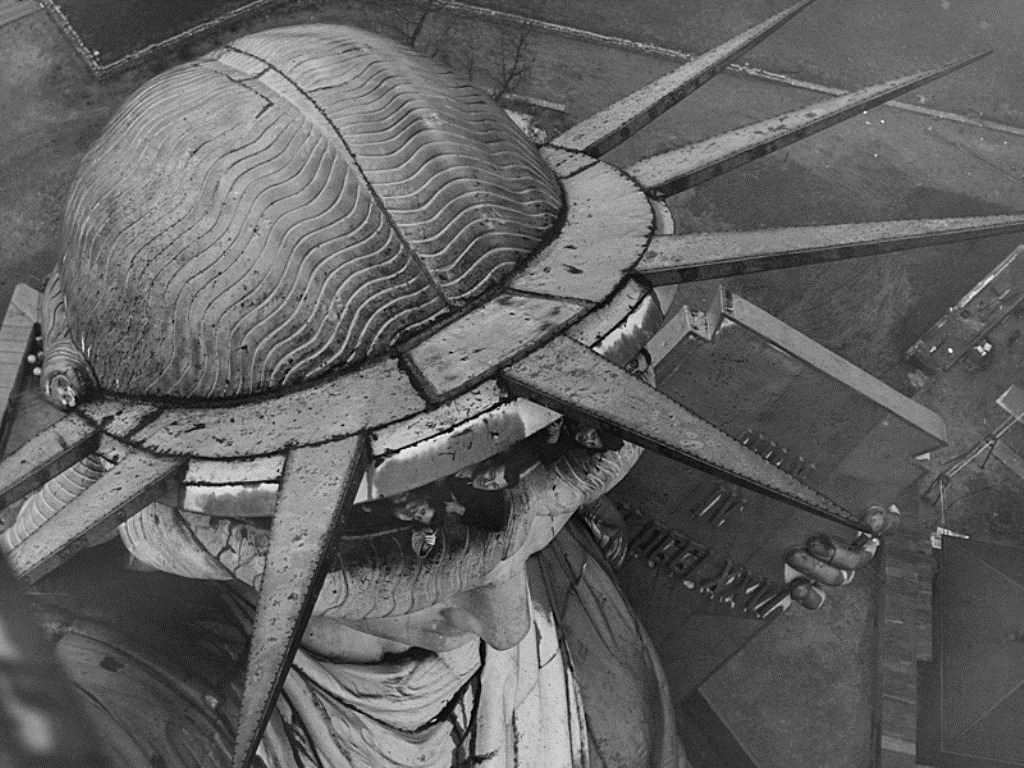 The Statue of Liberty, 1939, in a photo by Phil Burchman